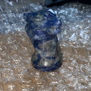 Sodalite Wolf Stone carving